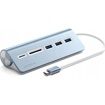 USB hub Satechi Aluminium - USB-C hub (čtečka karet micro/SD, 3x USB-A) (modrý) [SD]