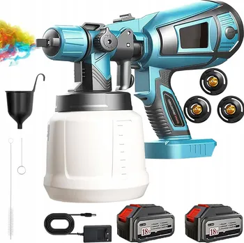 Stříkací pistole MALÍŘSKÁ STŘÍKACÍ PISTOLE ELEKTRICKÁ NA ZEĎ 200W 1000ML + 2 TRYSKY