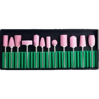 SADA 10X PROFESIONÁLNÍCH FRÉZ NA NEHTY, OCELOVÉ NÁSTAVCE PRO FRÉZKU