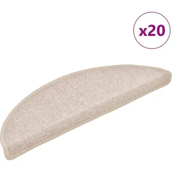 Nášlap na schod Schodové rohože 20 ks 56 x 17 x 3 cm béžové, půlkulaté Hnědošedá 3365787