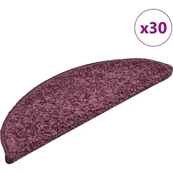 Bytový textil Schodové rohože 30 ks 56 x 17 x 3 cm tmavě fialové půlkulaté Fialová 3365811