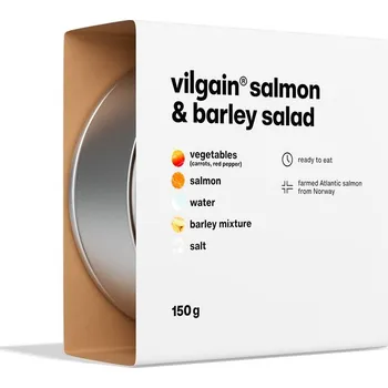 konzervovaná ryba Vilgain Lososový salát – s ječnými kroupy 150 g