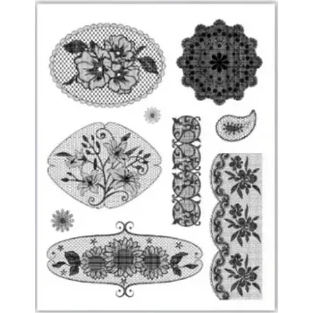 Dětské razítko Gelová razítka - Krajky s kytičkami