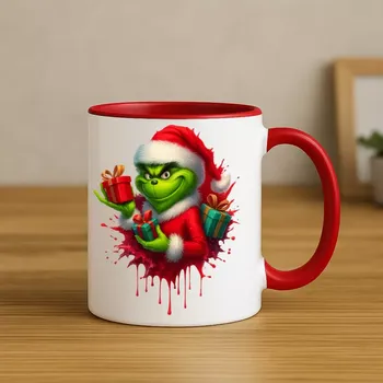 Vánoční hrnek – Grinch v červené čepici 340 ml 1 ks Grinch