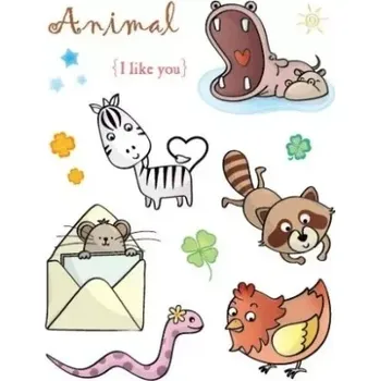 Dětské razítko Razítka gelová - Gelová razítka - Zvířátka - hroch, mýval, žížala, ...