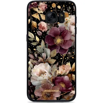 Pouzdro na mobilní telefon Lesklý kryt Mobiwear Glossy - Samsung Galaxy S7 - G169G Zlatavé kvítky (Prémiové lesklé pouzdro, obal, kryt Mobiwear Glossy na mobil Samsung Galaxy S7 - G169G Zlatavé kvítky, materiál Plast + TPU silikon - krytí po všech stranách, neošoupatelný potisk,)