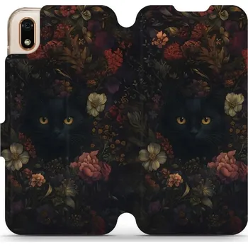 Pouzdro na mobilní telefon Flipové pouzdro Mobiwear - Huawei Y5 2019 / Honor 8S - V161S Temné kočky (Knížkové flip pouzdro, obal, kryt na mobil Huawei Y5 2019 / Honor 8S - V161S Temné kočky, materiál Umělá kůže + TPU - ochrana 360°, stojánek, silikonová vanička, magnetické zavírání