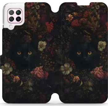 Pouzdro na mobilní telefon Flipové pouzdro Mobiwear - Huawei P40 Lite - V161S Temné kočky (Knížkové flip pouzdro, obal, kryt na mobil Huawei P40 Lite - V161S Temné kočky, materiál Umělá kůže + TPU - ochrana 360°, stojánek, silikonová vanička, magnetické zavírání)