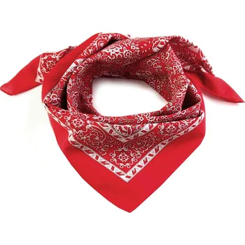 Šátek bavlněný Bandana kašmírový vzor 70x70 cm - červený
