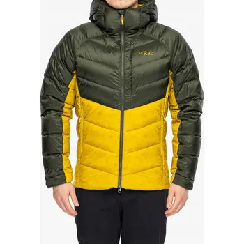 Péřová bunda Rab Glaceon Pro Jacket - army/tmavě žlutá L