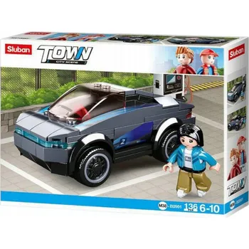 ostatní stavebnice STAVEBNICE SLUBAN TOWN 136 DÍLŮ AUTO ŠEDÉ ČERPACÍ STANICE