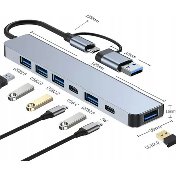 USB hub Rozbočovač Hub USB A USB C Centrální Dokovací Stanice ViO TSG-163 Adaptér 9W