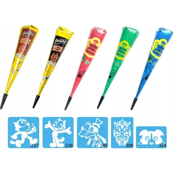 Tetování SADA ŠABLON na Tetování 5 ks + 5 Henny č. 3