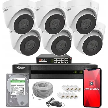 IP kamera Sada kamer pro monitoring Hikvision, 6 IP PoE kamer 4 Mpx, 1 TB