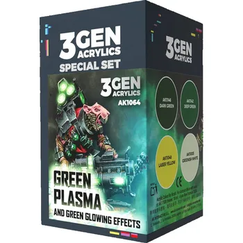 Modelářská barva AK INTERACTIVE - AK1064 Sada barev pro wargaming ZELENÁ PLAZMA