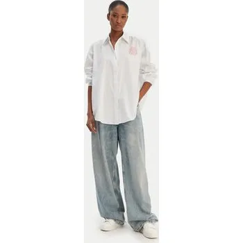 Dámská mikina HUGO Košile Elisana B 50552146 Bílá Oversize 40