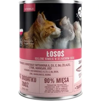 Krmivo pro kočku PetRepublic Bezobilné Krmivo pro Kastrované Kočky 400g Losos v Omáčce