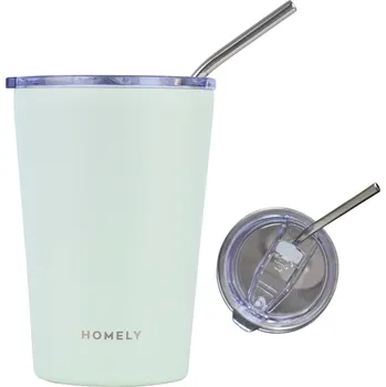 TERMOHRNEK SE SLÁMKOU 400 ml mátový termoska na kávu čaj nápoje 6h