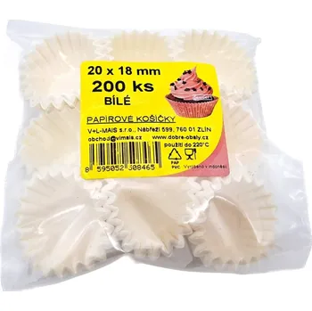 Jednorázové nádobí Košíčky 20x18 (200 ks) - bílé