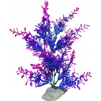 umělá květina UMĚLÁ ROSTLINA do AKVÁRIA FIALOVÁ ROSTLINA umělé rostliny VELKÁ 32cm