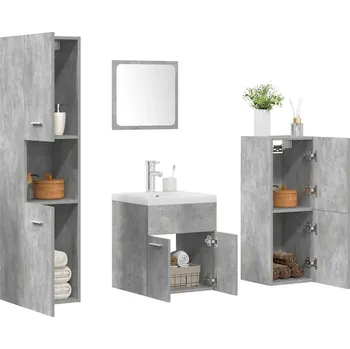 Koupelnový nábytek 5dílná koupelnová sestava betonově šedá kompozitní dřevo Šedá 3324895