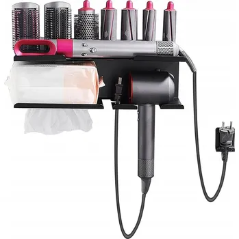 Držák na ručník Nástěnný držák na sušák 2v1 - koupelnový organizér