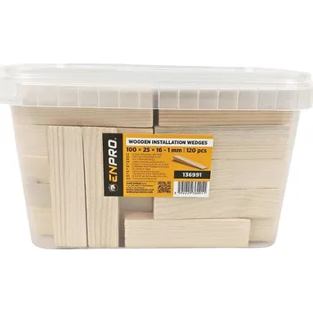 Zdenické nářadí Klínky montážní dřevěné, 100 x 25 x 16 - 1 mm, 120 ks, ENPRO