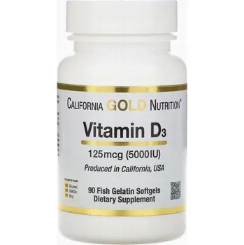 Doplněk stravy California Gold Nutrition Vitamin D3 5000 IU kapsle 90 ks