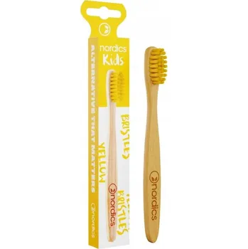 Zubní kartáček Dětský bambusový kartáček Nordics Žluté štětiny
