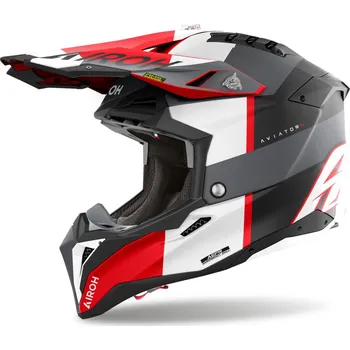 Helma na motorku AIROH přilba AVIATOR 3 Monarch šedá/červená matná 2026 - XL