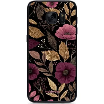 Lesklý kryt Mobiwear Glossy - Samsung Galaxy S7 - G170G Fialová kvítka (Prémiové lesklé pouzdro, obal, kryt Mobiwear Glossy na mobil Samsung Galaxy S7 - G170G Fialová kvítka, materiál Plast + TPU silikon - krytí po všech stranách, neošoupatelný potisk,)
