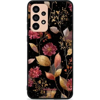 Pouzdro na mobilní telefon Lesklý kryt Mobiwear Glossy - Samsung Galaxy A33 5G - G171G Zlatavé lístky a květy (Prémiové lesklé pouzdro, obal, kryt Mobiwear Glossy na mobil Samsung Galaxy A33 5G - G171G Zlatavé lístky a květy, materiál Plast + TPU silikon - krytí po všech stranách,)