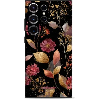 Lesklý kryt Mobiwear Glossy - Samsung Galaxy S23 Ultra - G171G Zlatavé lístky a květy (Prémiové lesklé pouzdro, obal, kryt Mobiwear Glossy na mobil Samsung Galaxy S23 Ultra - G171G Zlatavé lístky a květy, materiál Plast + TPU silikon - krytí po všech)
