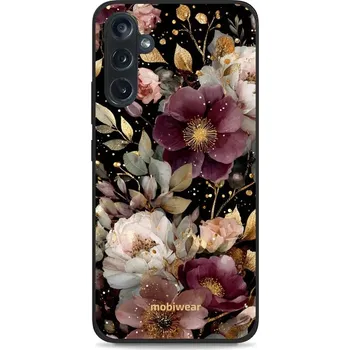 Pouzdro na mobilní telefon Lesklý kryt Mobiwear Glossy - Samsung Galaxy M34 5G - G169G Zlatavé kvítky (Prémiové lesklé pouzdro, obal, kryt Mobiwear Glossy na mobil Samsung Galaxy M34 5G - G169G Zlatavé kvítky, materiál Plast + TPU silikon - krytí po všech stranách, neošoupatelný)