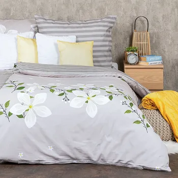 Povlečení 4Home Bavlněné povlečení Jasmine Love , 220 x 200 cm, 2 ks 70 x 90 cm, béžová