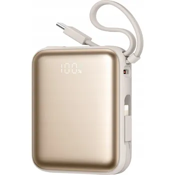 Powerbanka MINI POWERBANKA 22,5W 10000mAh 2X VESTAVĚNÝ KABEL ZLATÁ