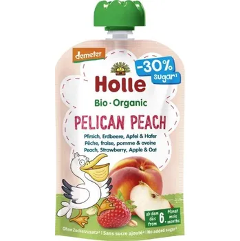 Holle Pelikán Broskev, jahoda, jablko a oves 100 g bio BIO VEGAN Množství: 1 ks