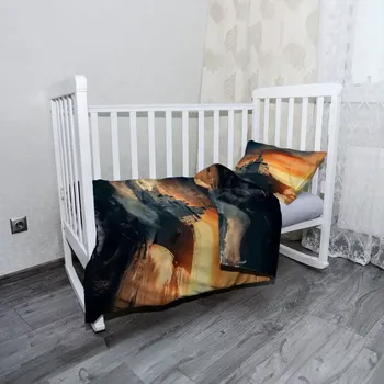 Povlečení Sablio Mikroplyšové dětské povlečení do postýlky Válečná loď v rozbouřených vodách - 120x90 / 40x60