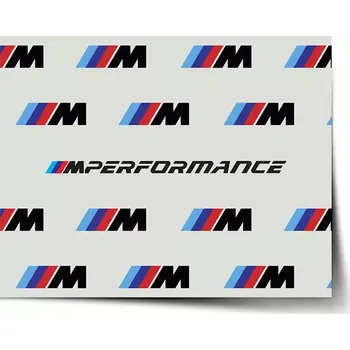 Plakát Sablio Plakát MPERFORMANCE bílý vzor - 60x40 cm