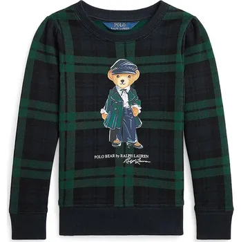 Chlapecká mikina Dětská bavlněná mikina Polo Ralph Lauren černá barva, vzorovaná, 312952154001 99X, vel. 117-123