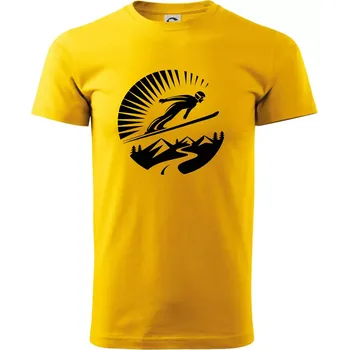 Skokan černý v kruhu - Triko extra velké (5-8XL) - 7XL ( Žlutá )