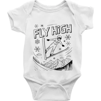 Kojenecký body Černobílý skokan fly high - Body kojenecké s krátkým rukávem - Krátký r. 12-18 měs ( Bílá )