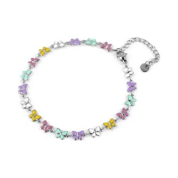 Náramek Náramek na kotník z nerezové oceli - 1 ks - 2 multikolor motýl