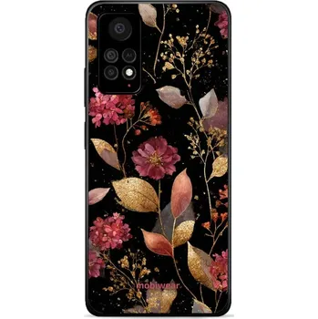 Pouzdro na mobilní telefon Lesklý kryt Mobiwear Glossy - Xiaomi Redmi Note 12 Pro 4G - G171G Zlatavé lístky a květy (Prémiové lesklé pouzdro, obal, kryt Mobiwear Glossy na mobil Xiaomi Redmi Note 12 Pro 4G - G171G Zlatavé lístky a květy, materiál Plast + TPU silikon - krytí po všec