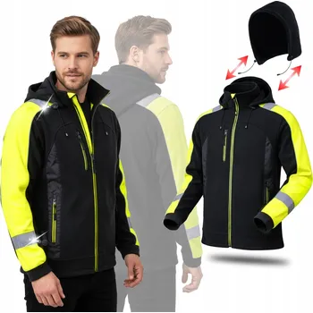 Pánská mikina PÁNSKÁ VÝSTRAŽNÁ PRACOVNÍ MIKINA MIKINA FLEECOVÁ, REFLEXNÍ PRACOVNÍ MIKINA NA ZIMU