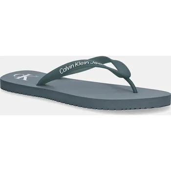 Dámské žabky Žabky Calvin Klein Jeans BEACH SANDAL TRANSPARENT TPU pánské, tyrkysová barva, YM0YM01267 69X, EUR 40