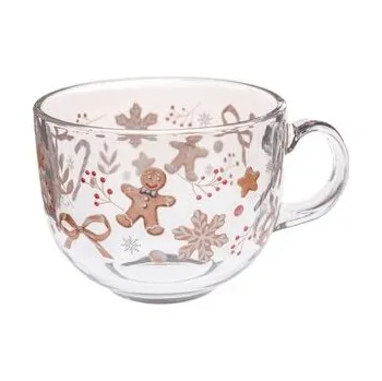 Skleněný hrnek - perníček, 500ml, 6/36