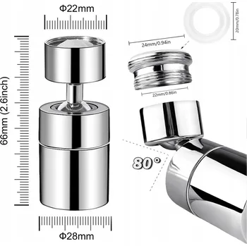 Příslušenství k vodovodní baterii OTOČNÁ PRODLUŽOVACÍ NÁSTAVEC KE BATERIE BATERIE PERLÁTOR VÝPUST 360°