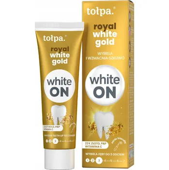 Dentální hygiena Bělící zubní pasta posilující sklovinu Tołpa 22K zlato 75 ml