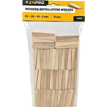 Zdenické nářadí Klínky obkladačské dřevěné, 55 x 20 x 10 - 5 mm, 51 ks, ENPRO